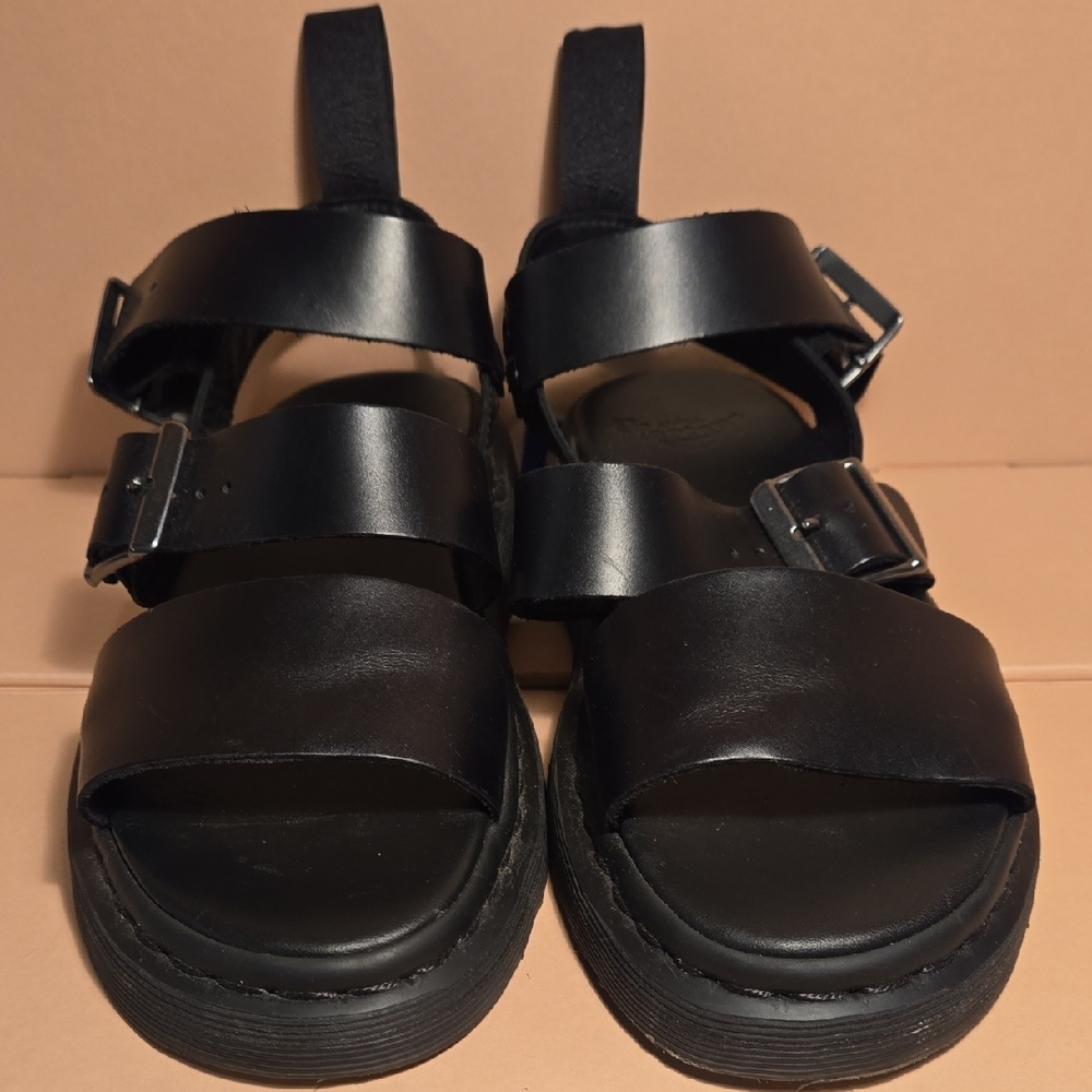 Dr. Martens Black Leather Platform Sandals - Picture 4 of 12
